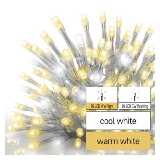 Standard LED spojovací řetěz blikající – rampouchy, 2,5 m, venkovní, teplá/studená bílá