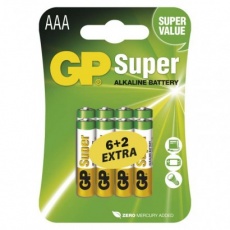 Alkalická baterie GP Super AAA (LR03) - 8ks Alkalická baterie GP Super AAA (LR03) - 8ks