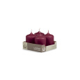 Svíčka adventní -  MAT N147 Cylinder 40x60 mm - 4 ks vínová