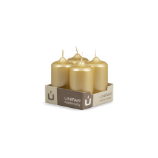 Svíčka adventní - METAL M105 Cylinder 40x80 mm - 4 ks zlatá Svíčka adventní - METAL M105 Cylinder 40x80 mm - 4 ks zlatá