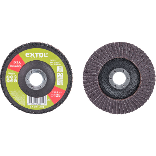 kotouč lamelový šikmý korundový, O125mm, P36 kotouč lamelový šikmý korundový, O125mm, P36