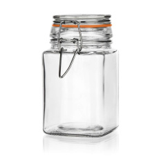 BANQUET Dóza skleněná hermetická hranatá LINA 260 ml, oranžová BANQUET Dóza skleněná hermetická hranatá LINA 260 ml, oranžová