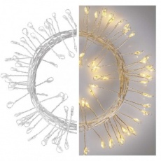 LED vánoční nano řetěz – ježek, 2,4 m, 3x AA, vnitřní, teplá bílá, časovač