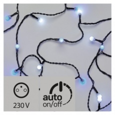 LED světelný cherry řetěz – kuličky, 4m, modrá/bílá, časovač LED světelný cherry řetěz – kuličky, 4m, modrá/bílá, časovač