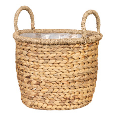 Košík z vodního hyacintu 506 přírodní 26 - s fóliovou vložkou a úchyty