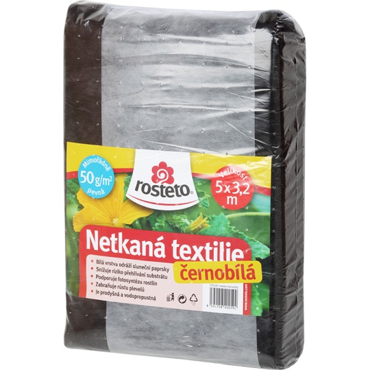 Neotex / netkaná textilie Rosteto - černobílý 50g šíře 5 x 3,2 m