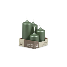 Svíčka adventní -  METAL M24 Cylinder Cascada -  4 ks zelená