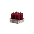 Svíčka adventní -  MAT N38 Cylinder 40x80 mm - 4 ks bordo