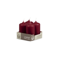 Svíčka adventní -  MAT N38 Cylinder 40x80 mm - 4 ks bordo