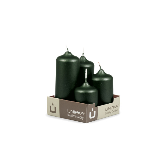 Svíčka adventní -  METAL M139 Cylinder Cascada -  4 ks zelená