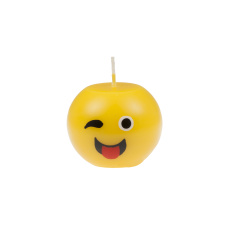 Svíčka Smiley Tongue Sphere 60x60 mm - žlutá Svíčka Smiley Tongue Sphere 60x60 mm - žlutá
