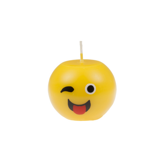 Svíčka Smiley Tongue Sphere 60x60 mm - žlutá
