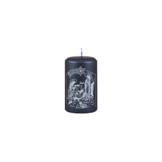 Svíčka vánoční Gloria Pillar 60x100 mm - modrá metalíza