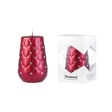 Svíčka Diamond Cone 80x120 mm - červená metalíza Svíčka Diamond Cone 80x120 mm - červená metalíza