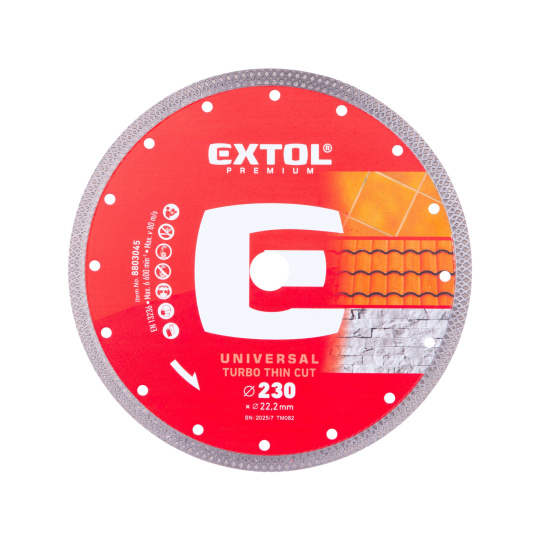kotouč diamantový řezný, turbo Thin Cut, suché i mokré řezání, O 230x22,2x2mm