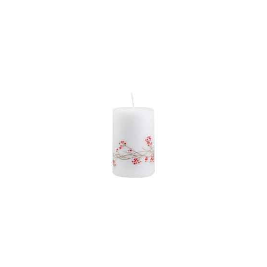 Svíčka vánoční Country Xmas Pillar 50x75 mm - bílá