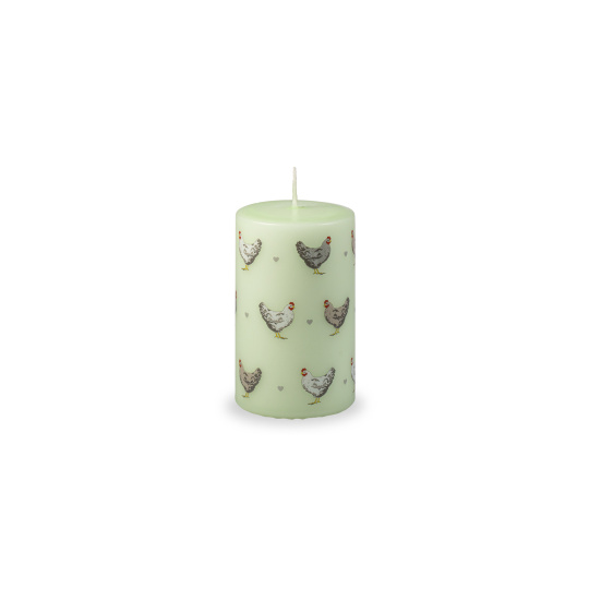 Svíčka velikonoční Cute Hens Pillar 60x100 mm - zelená