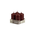 Svíčka adventní -  METAL M134 Cylinder 40x80 mm -  4 ks tmavě vínová