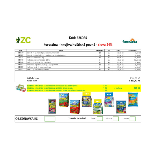 KD Displej - Forestina - hoštická pevná hnojiva