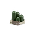 Svíčka adventní -  METAL M01 Cylinder Cascada -  4 ks zelená
