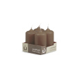 Svíčka adventní -  MAT N93 Cylinder 40x80 mm - 4 ks hnědá